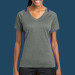 Ladies Heather Colorblock Contender ™ V Neck Tee
