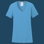 Ladies Essential Blended Performance V Neck Tee