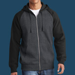 Raglan Colorblock Full Zip Hooded Fleece Jacket