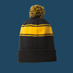 Stripe Pom Pom Beanie