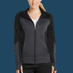 Ladies Tech Fleece Colorblock Full Zip Hooded Jacket