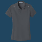 Ladies Pinpoint Mesh Zip Polo