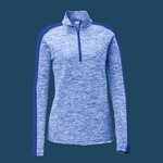Ladies PosiCharge ® Electric Heather Colorblock 1/4 Zip Pullover