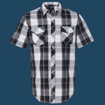 Men's Short-Sleeve Plaid Pattern Woven Shirt