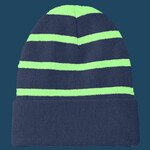 Striped Beanie with Solid Band