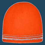 Lined Enhanced Visibility with Reflective Stripes Beanie