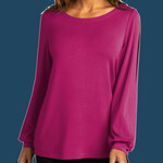 Ladies Luxe Knit Jewel Neck Top