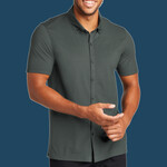 Stretch Pique Full Button Polo
