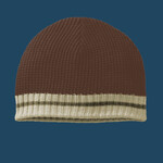 Waffle Beanie with Ribbed Edge
