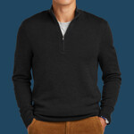 Washable Merino Birdseye 1/4 Zip Sweater