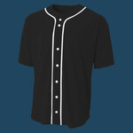 Short Sleeve Full Button Baseball Top
