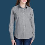 Women's Microcheck Gingham Short Sleeve Cotton Dress Shirt