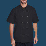 Unisex Ten Studded Front Short Sleeve Chef Coat