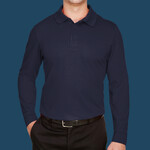 Men's CrownLux Performance® Plaited Long Sleeve Polo