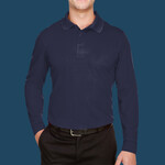 Men's Tall CrownLux Performance® Plaited Long Sleeve Polo