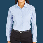 Women's CrownLux Performance® Micro Windowpane Woven Dress Shirt