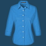 Women's Perfect Fit™ Three-Quarter Sleeve Stretch Poplin Dress Shirt
