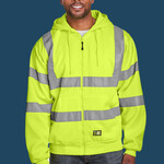 Men's Berne Hi-Vis Class 3 Lined Hooded Sweatshirt