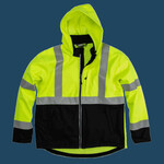 Men's Hi-Vis Class 3 Hooded Soft Shell Jacket