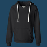 Women's Sueded V-Neck Hooded Sweatshirt