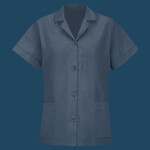 Women's Loose Fit Short Sleeve Button Smock