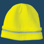 Enhanced Visibility Beanie with Reflective Stripe