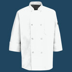 Eight Pearl Button Chef Coat with Thermometer Pocket