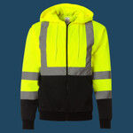 Unisex Hi-Vis Full-Zip Hooded Sweatshirt