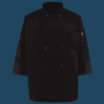 Ten Pearl Button Black Chef Coat