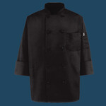 Black Knot Button Chef Coat