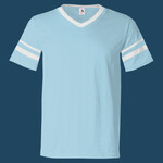 V-Neck Jersey with Striped Sleeves