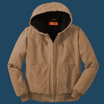 Washed Duck Cloth Insulated Hooded Work Jacket