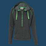 Women's Triblend Half-Zip Hooded Sweatshirt