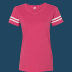 Women's Football V-Neck Fine Jersey Tee