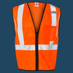 Unisex Single Pocket Zipper Mesh Class 2 Vest