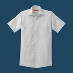 Short Sleeve Striped Industrial Work Shirt