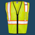 Unisex Economy Contrasting Vest with Zippered Front