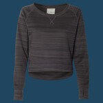 Women's Odyssey Striped Performance Fleece Hi-Low Crewneck Sweatshirt