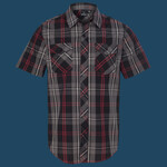 Men's Short-Sleeve Plaid Pattern Woven Shirt