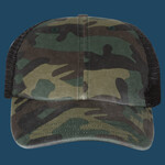 Garment Washed Printed Trucker Cap