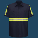 Men's Enhanced Visibility Short Sleeve Cotton Work Shirt