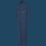 Men's Extended Sizes Zip-Front Cotton Coverall