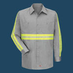 Men's Tall Enhanced Visibility Long Sleeve Cotton Work Shirt