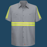 Men's Tall Enhanced Visibility Short Sleeve Cotton Work Shirt
