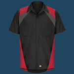 Tri-Color Short Sleeve Shop Shirt