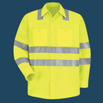 Men's High Visibility Safety Long Sleeve Work Shirt