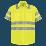 Men's High Visibility Safety Short Sleeve Work Shirt