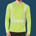 Unisex USA-Made Hi-Visibility Long Sleeve Performance T-Shirt - Segmented Tape