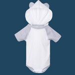 Infant Fine Jersey Raglan Bodysuit with Hood & Ears