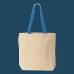 Natural Tote with Contrast-Color Handles